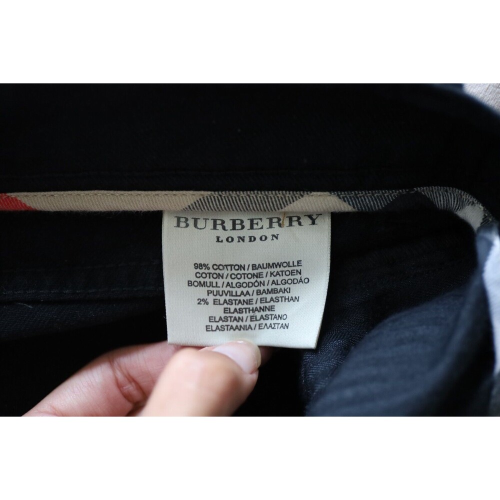 Burberry London Womens Size 6 Black Straight Jeans Pleated Retro Grunge Goth - Picture 12 of 12